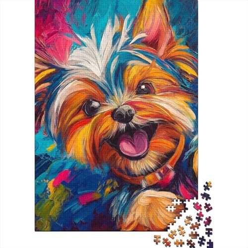 Yorkshire Terrier Puzzle 1000 Teile für Kinder, Spielzeug, Spiele, Puzzle, Holzpuzzle für Alter 18 Jahre, Upe Lernspiele 1000 Teile (75 x 50 cm) von WXMMoney