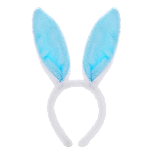 Hasenohren Haarreif, Ostern Hase Ohren Haarbänder Niedlich Plüsch Haarschmuck Kaninchen Stirnbänder Cosplay-Zubehör für Party Karneval Halloween Geburtstag Kostüm Cosplay Dekoration(Blau) von WY LIGHTING LEVEL