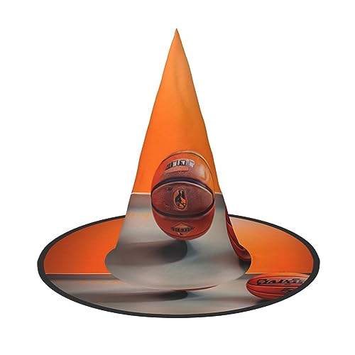 3 Stück Basketball Orange Hexenhut 38,1 cm großer Hexenhut für Hexenkostüm Zauberer Hut Neuheit Cosplay Zubehör von WYCZHY