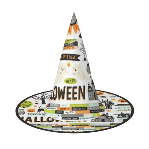 3 Stück Halloween Scrapbook Hexenhut 38,1 cm großer Hexenhut für Hexenkostüm Zauberer Hut Neuheit Cosplay Zubehör von WYCZHY