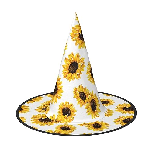 3 x Sonnenblumen-Hexenhut, 38,1 cm, großer Hexenhut für Hexenkostüm, Zaubererhut, Cosplay-Zubehör von WYCZHY