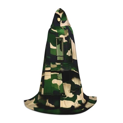 Grüner Armee-Umhang mit Kapuze, digital, Camouflage, Winter, warm, lang, Cosplay-Kostüme, Oberbekleidung, Karneval, Hoodies, Capes von WYCZHY