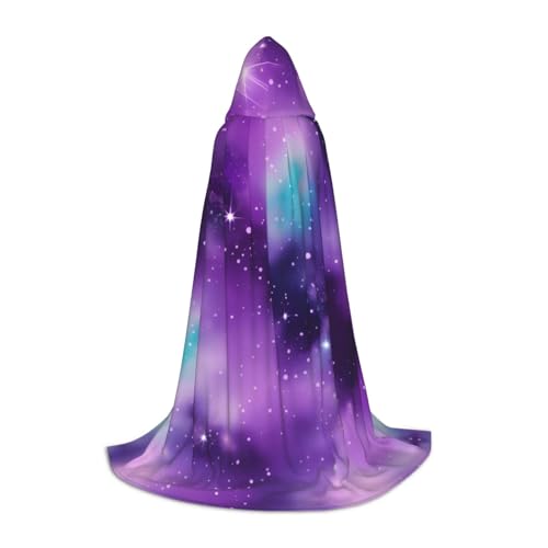 Magic Galaxy Sky Lila Kapuzenumhang Mantel Winter Warm Lange Umhang Cosplay Kostüme Oberbekleidung Karneval Hoodies Capes von WYCZHY