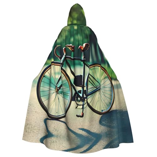 Retro Fahrrad Unisex Erwachsene Halloween Umhang mit Kapuze Lange Hexe Kostüm Cosplay Umhang Magier Umhang von WYCZHY