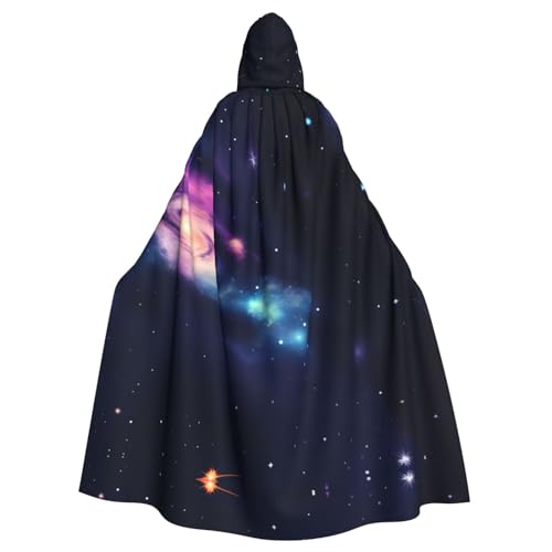 Universe Galaxy Weltraum, Unisex-Erwachsenen-Halloween-Umhang mit Kapuze, langes Hexenkostüm, Cosplay, Umhang, Zauberer-Umhang von WYCZHY