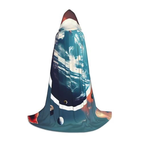 Weltraum Planet Erde Kapuzenumhang Mantel Winter Warm Lange Umhang Cosplay Kostüme Oberbekleidung Karneval Hoodies Capes von WYCZHY