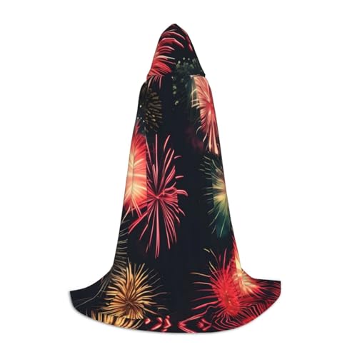 Wunderschöner Feuerwerk-Umhang mit Kapuze, Winter, warm, lang, Cosplay-Kostüme, Oberbekleidung, Karneval, Hoodies, Umhang von WYCZHY