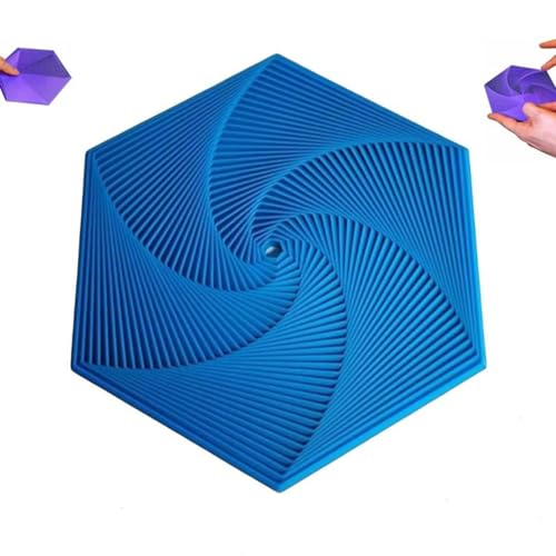 Fractal Fidget Hexagon, 3D Printed Sensory Toy, Colorful Hexagonal Infinity Cube, Anti-Anxiety Stress Relief Tool, Pocket Size Geometric Fidget Coaster for Kids Adults(Blue,2.7in/7cm) von WYFDMNN