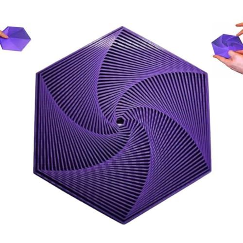 Fractal Fidget Hexagon, 3D Printed Sensory Toy, Colorful Hexagonal Infinity Cube, Anti-Anxiety Stress Relief Tool, Pocket Size Geometric Fidget Coaster for Kids Adults(Purple,2.7in/7cm) von WYFDMNN