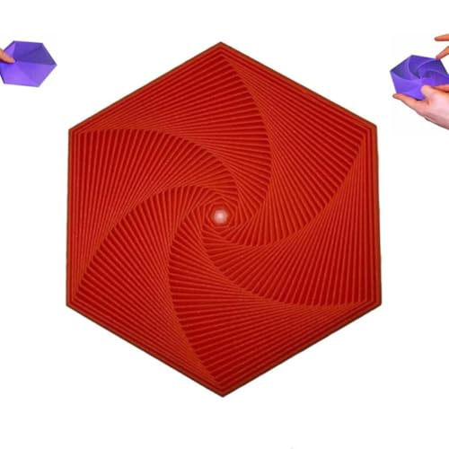 WYFDMNN Fractal Fidget Hexagon, 3D Printed Sensory Toy, Colorful Hexagonal Infinity Cube, Anti-Anxiety Stress Relief Tool, Pocket Size Geometric Fidget Coaster for Kids Adults(Red,2.7in/7cm) von WYFDMNN