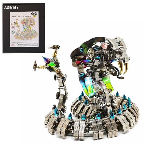 WYFTOY 3D Metall Puzzle für Erwachsene, Mechanische Kobra Schlange Montage Modellbausatz, DIY Realistisches Metallschlangenmodell (1000+PCS) von WYFTOY