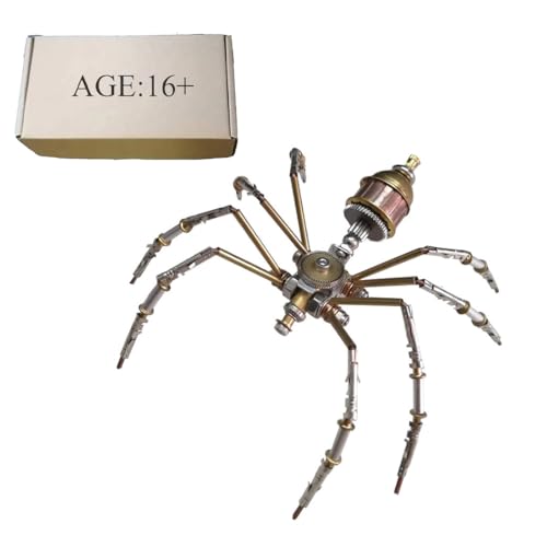 WYFTOY 3D Metall für Erwachsene, Steampunk Mehanical Small Spider Assembly Mode l Kit, DIY Messing Insekten Puzzles Puzzles (Statische Version/100PCS+) von WYFTOY