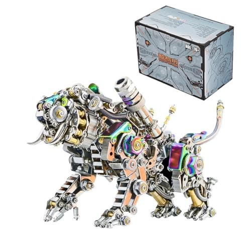 WYFTOY 3D-Metallmodellbausatz, 700 Teile + mechanischer Bengal-Tiger-Bausatz, DIY-Metall-Tiger-Puzzle, bunte Version von WYFTOY