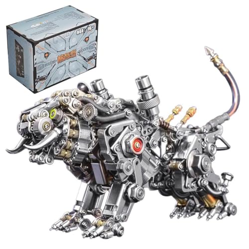 WYFTOY 3D Metallpuzzle für Erwachsene, Steampunk Mechanischer Bengaltiger Tiger Montage Modellbausatz, DIY Bionics Tiger Modell zum Bauen (700PCS+) von WYFTOY