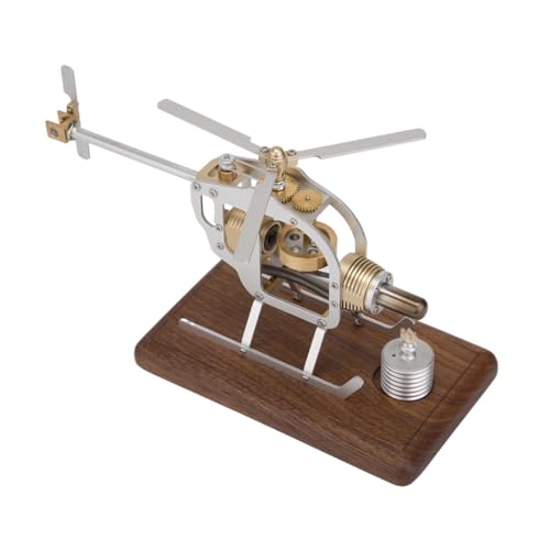 WYFTOY Stirling Engine Hubschrauber Modell, Funktionelle Mechanische Hubschrauber Motor STEM Modell, DIY Montage Hubschrauber Modell (KIT Version) von WYFTOY