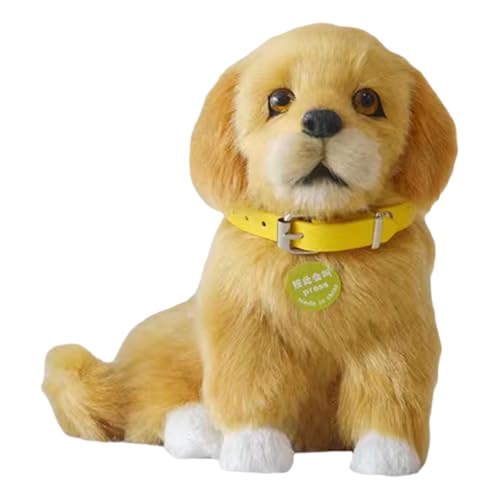 Live Pets Dog Stuffed Animal - Little Live Pets Dog with Barking Sounds, Fur Real Pets Toys, Home Office Decoration, Collectible Gifts (Golden Retriever) von WYRMB