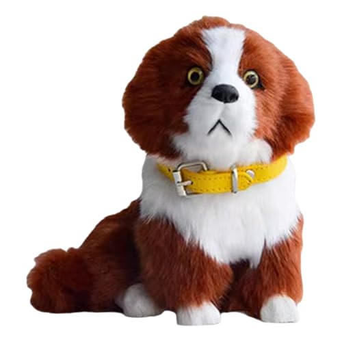 Live Pets Dog Stuffed Animal - Little Live Pets Dog with Barking Sounds, Fur Real Pets Toys, Home Office Decoration, Collectible Gifts (Red Block Dog) von WYRMB