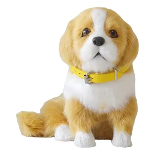 Live Pets Dog Stuffed Animal - Little Live Pets Dog with Barking Sounds, Fur Real Pets Toys, Home Office Decoration, Collectible Gifts (Yellow Block Dog) von WYRMB