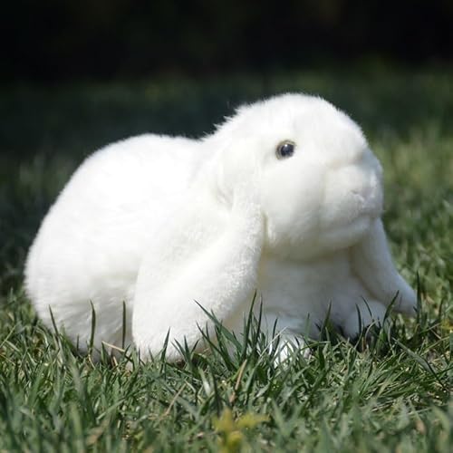 Simulation Cute Lop-Eared Rabbit Plush Doll White Rabbit Doll Super Cute Rabbit Toy Decoration 's Gift (White),White von WYRMB