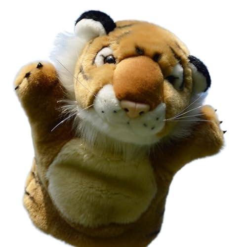 Simulation Cute Tiger Handpuppe Plüschtier Weiß Sternzeichen Tiger Puppe Eltern-Kind Trostpuppe Bauchredner Geschenk (Messing), Messing von WYRMB