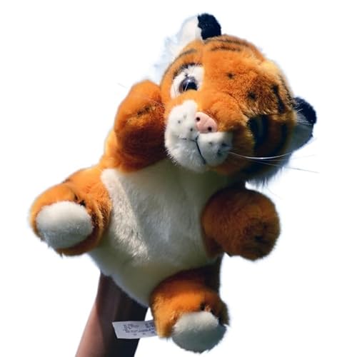 Simulation Cute Tiger Handpuppe Plüschtier Weiß Tiger Puppe Komfort Geschenk Bauchmuskel Sternzeichen Tiger Geschenk (Orange), Orange von WYRMB