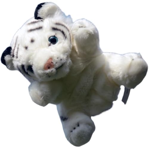 Simulation Cute Tiger Handpuppe Plüschtier Weiß Tiger Puppe Komfort Geschenk Bauchwuchs Puppe Sternzeichen Tiger Geschenk (Weiß), Weiß von WYRMB