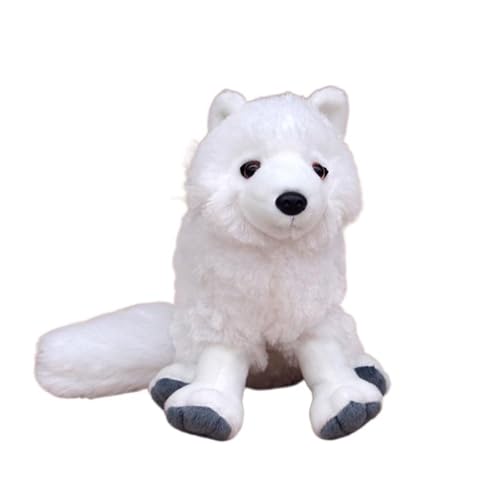 Simulation Neunschwanzige Fuchspuppe Plüschtier Super Cute Arctic Fox Doll White Fox Doll Gift Ornament von WYRMB