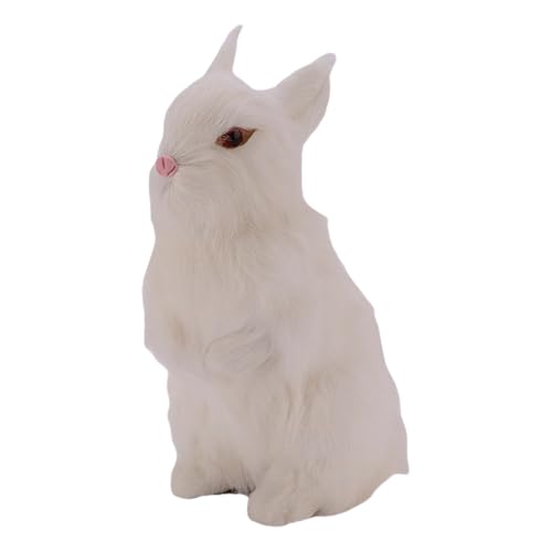 Vivid Bunny Plüsch, realistische Stofftiere - Bunny Decor, Bunny Stuffed Animal, Bunny Decor Figur, Sammlerstück Geschenke für Home Office, Kinderspielzeug (Weiß) von WYRMB