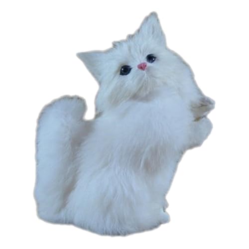 Vivid Standing Cat Stuffed Animal - Toys for Kids, Fur Real Pets Toys, Home Office & Car Decoration Figur, Collectible Gift (White Cat) von WYRMB