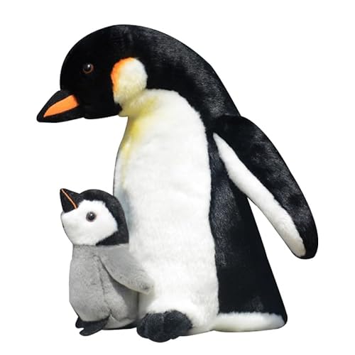 WYRMB Simulation Cute Mother and Child Penguin Doll Emperor Penguin Doll Big Foot Penguin Rag Doll Plush Toy Soft and Cute 's Aquarium Gift von WYRMB