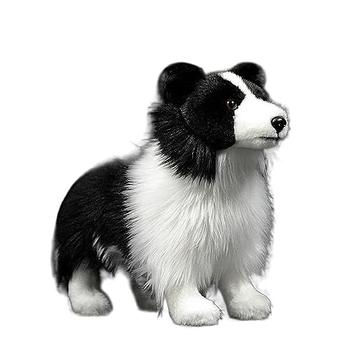 WYRMB Simulation Dog Doll Cute Border Collie Doll Soft Animal Plush Toy von WYRMB