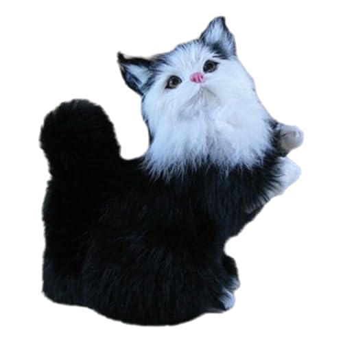 WYRMB Vivid Standing Cat Stuffed Animal - Toys for Kids, Fur Real Pets Toys, Home Office & Car Decoration Figure, Collectible Gift (Black Cat) von WYRMB