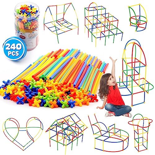 WYSWYG 240 Stück Baustrohhalme und Verbindungsstücke, Fort Building Spielzeug für Kinder, STEM kreative Bauspiele für Jungen und Mädchen im Alter von 4 5 6 7 9 Jahren WYSWYG 240 Stück Baustrohhalme und Verbindungsstücke, Fort Building Spielzeug für Kinder, STEM kreative Bauspiele für Jungen und Mädchen im Alter von 4 5 6 7 9 Jahren von WYSWYG