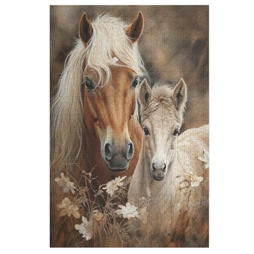 Puzzles Für Erwachsene Horse,1000-teilige Puzzle Für Erwachsene Und Kinder Ab 12 Jahren, Holzpuzzles Für Die Heimdekoration, 78×53cm von WYYLLLL