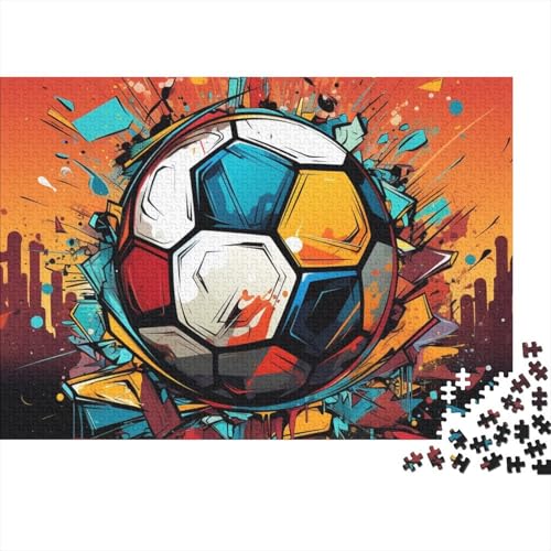 Fußball Erwachsene Puzzle 300 Teile Weltmeisterschaft Geburtstag Family Challenging Games Lernspiel Wohnkultur Stress Relief Toy 300pcs (40x28cm) von WZXYMXDP