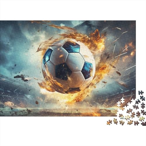 Fußball Puzzle 300 Teile Weltmeisterschaft Erwachsene Wohnkultur Lernspiel Geburtstag Family Challenging Games Stress Relief Toy 300pcs (40x28cm) von WZXYMXDP