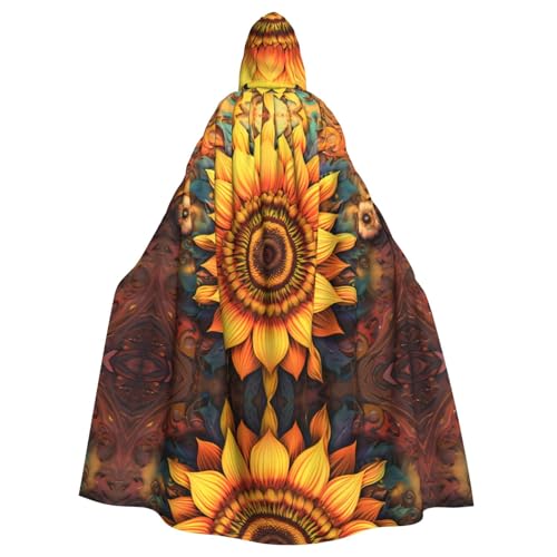 WZYWHJ Blessed to be called Sonnenblumenmuster, Aldult Qualität, Cosplay-Poncho mit Kapuze, Umhang für Damen und Herren von WZYWHJ