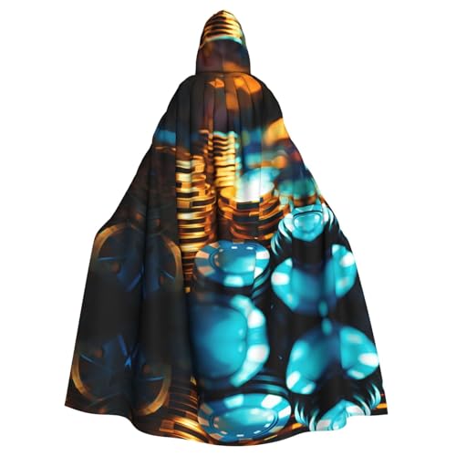 WZYWHJ Chips Picture aldult Cosplay-Poncho mit Kapuze, Umhang für Damen und Herren, Halloween-Party von WZYWHJ