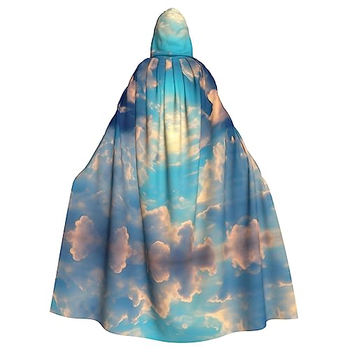 WZYWHJ Cloudy Sky Prints Aldult Qualität Cosplay Poncho Kapuzenumhang für Damen und Herren Halloween von WZYWHJ