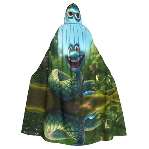 WZYWHJ Cosplay-Poncho mit Cartoon-Kobra-Schlangenmuster, Aldult Qualität, Cosplay-Poncho mit Kapuze, Umhang für Damen und Herren, Halloween von WZYWHJ