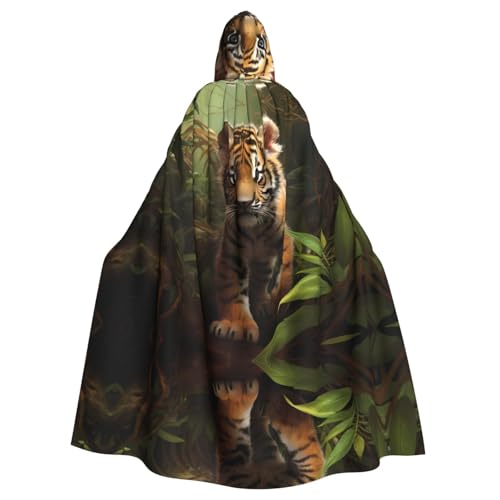 WZYWHJ Cosplay-Poncho mit Dschungel-Tigerjungle-Muster, für Damen und Herren, Halloween-Party von WZYWHJ