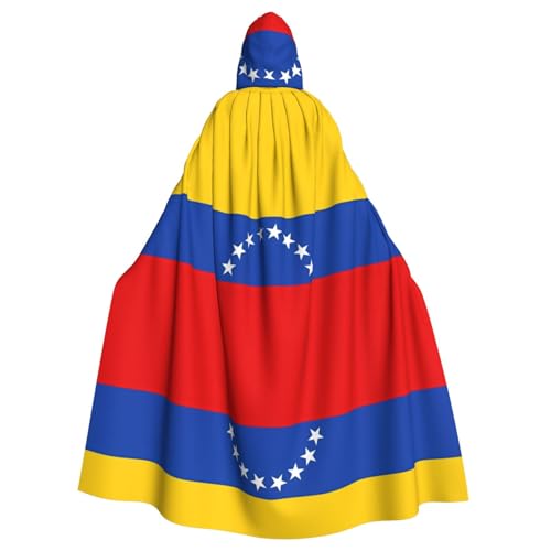 WZYWHJ Cosplay-Poncho mit Flagge von Venezuela, bedruckt mit Kapuze für Damen und Herren, Halloween-Party von WZYWHJ