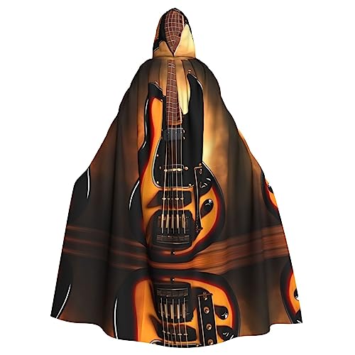 WZYWHJ Cosplay-Poncho mit Instrumentalgitarre, mit Kapuze, für Damen und Herren, Halloween-Party von WZYWHJ