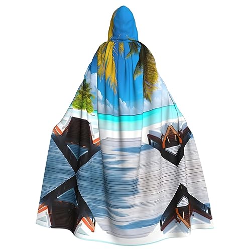 WZYWHJ Cosplay-Poncho mit Kapuze, Malediven-Motiv, Aldult Qualität, für Damen und Herren, Halloween von WZYWHJ