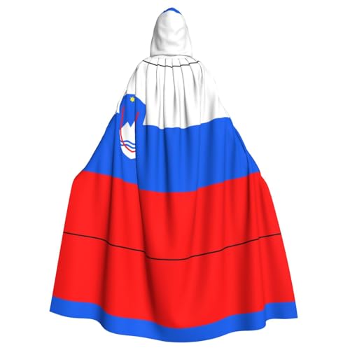 WZYWHJ Cosplay Poncho mit Kapuze, Motiv: Flagge Sloweniens, für Damen und Herren, Halloween-Party von WZYWHJ