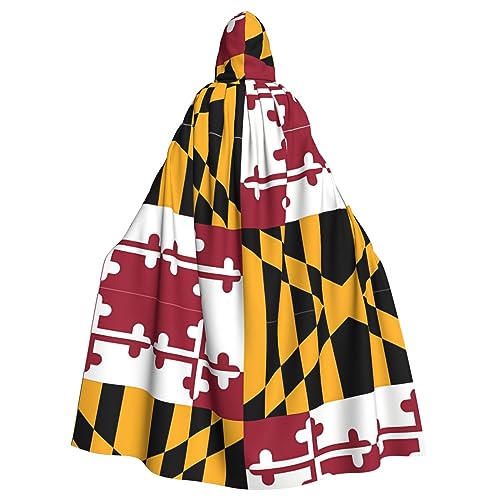 WZYWHJ Cosplay Poncho mit Kapuze, Motiv: Flagge von Maryland, Aldult Qualität, für Damen und Herren, Halloween von WZYWHJ