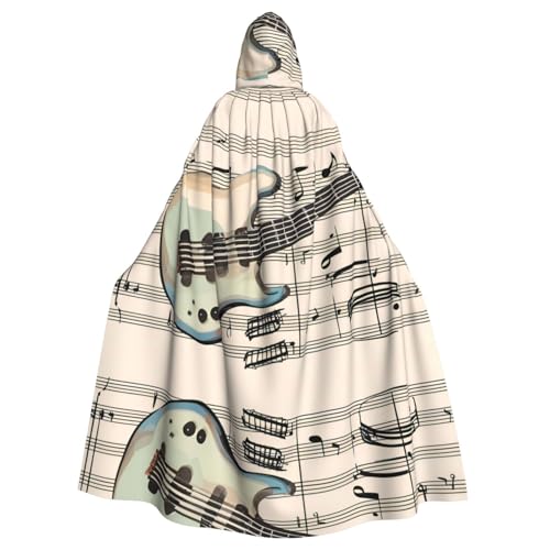 WZYWHJ Cosplay-Poncho mit Kapuze, für Damen und Herren, Motiv: Gitarre, Bass, Musikinstrumente, Aldult, Qualität von WZYWHJ