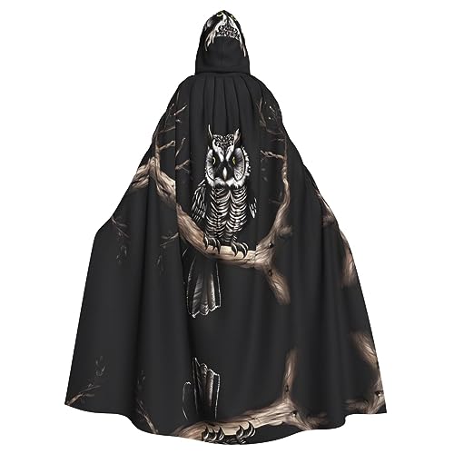 WZYWHJ Cosplay Poncho mit Kapuze für Damen und Herren, Motiv: späte Nacht, Eulenbild, aldult von WZYWHJ