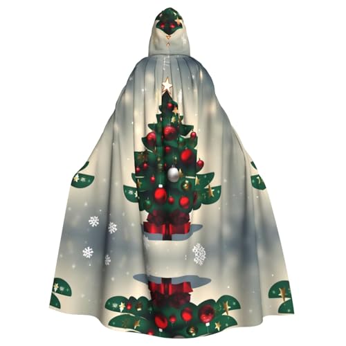 WZYWHJ Cosplay Poncho mit Kapuze für Damen und Herren, Weihnachtsgeschenk, Baumdrucke, Aldult Qualität von WZYWHJ