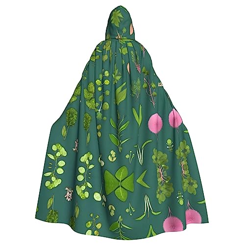 WZYWHJ Cosplay-Poncho mit Kapuze für Damen und Herren, mit Blumen und Pflanzen, Aldult von WZYWHJ